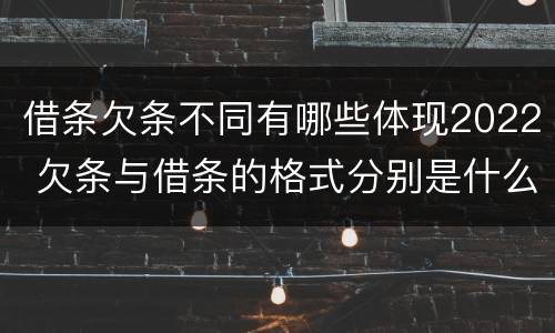 借条欠条不同有哪些体现2022 欠条与借条的格式分别是什么