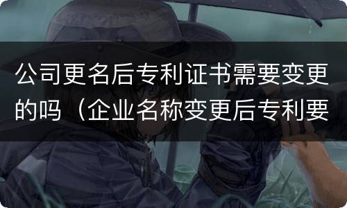 公司更名后专利证书需要变更的吗（企业名称变更后专利要变更吗）