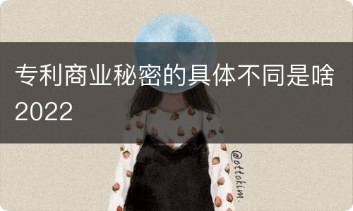 专利商业秘密的具体不同是啥2022