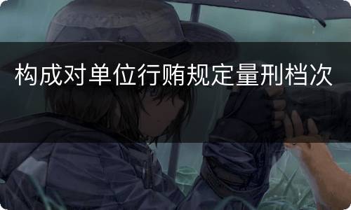 构成对单位行贿规定量刑档次