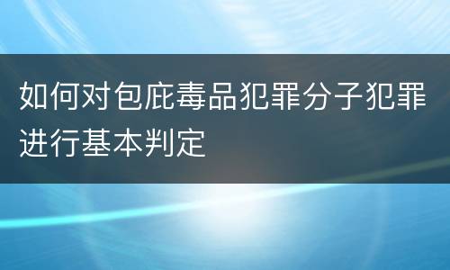 如何对包庇毒品犯罪分子犯罪进行基本判定