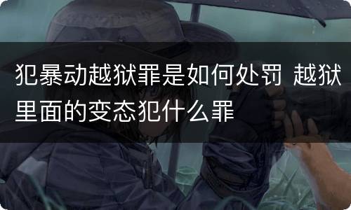 犯暴动越狱罪是如何处罚 越狱里面的变态犯什么罪
