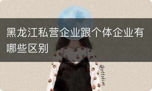黑龙江私营企业跟个体企业有哪些区别