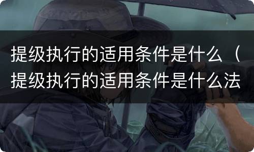 提级执行的适用条件是什么（提级执行的适用条件是什么法律）