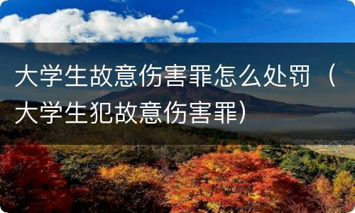 大学生故意伤害罪怎么处罚（大学生犯故意伤害罪）