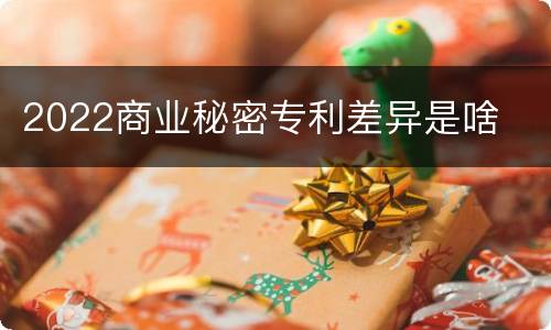 2022商业秘密专利差异是啥