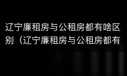 辽宁廉租房与公租房都有啥区别（辽宁廉租房与公租房都有啥区别呢）