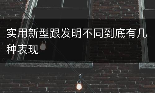 实用新型跟发明不同到底有几种表现