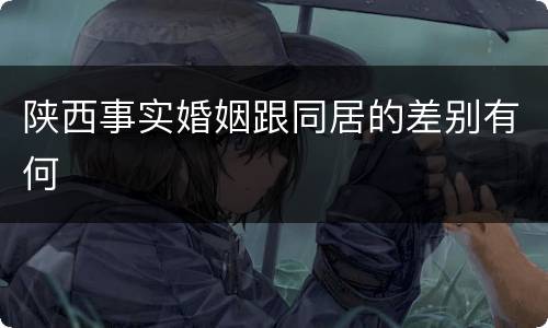 陕西事实婚姻跟同居的差别有何