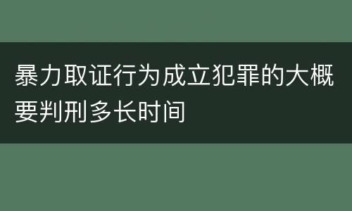 暴力取证行为成立犯罪的大概要判刑多长时间