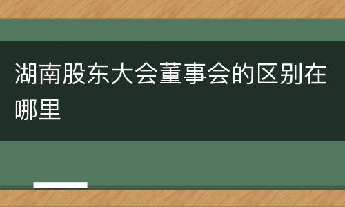 湖南股东大会董事会的区别在哪里