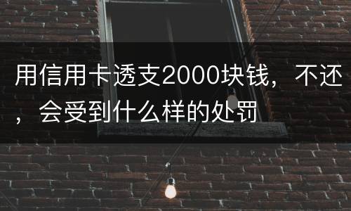 用信用卡透支2000块钱，不还，会受到什么样的处罚