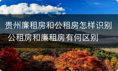 贵州廉租房和公租房怎样识别 公租房和廉租房有何区别