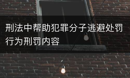刑法中帮助犯罪分子逃避处罚行为刑罚内容