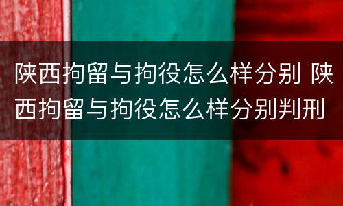 陕西拘留与拘役怎么样分别 陕西拘留与拘役怎么样分别判刑