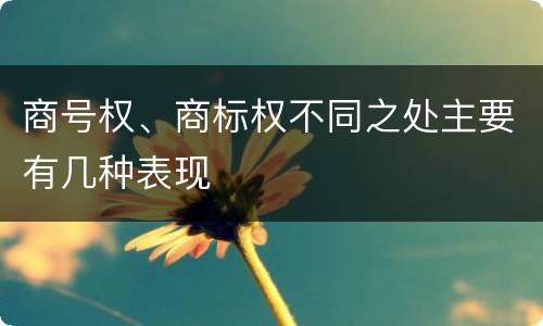 商号权、商标权不同之处主要有几种表现