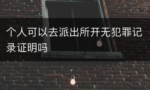 个人可以去派出所开无犯罪记录证明吗