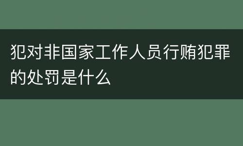 犯对非国家工作人员行贿犯罪的处罚是什么