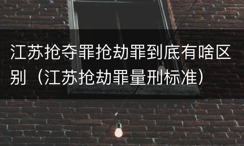 江苏抢夺罪抢劫罪到底有啥区别（江苏抢劫罪量刑标准）