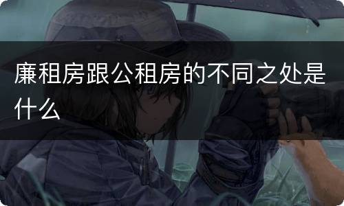 廉租房跟公租房的不同之处是什么