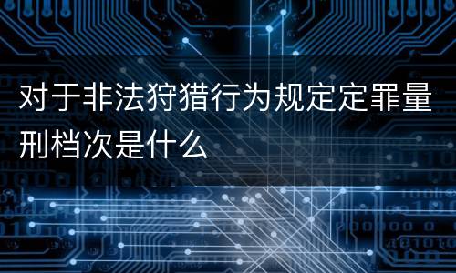 对于非法狩猎行为规定定罪量刑档次是什么