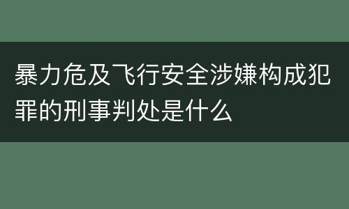 暴力危及飞行安全涉嫌构成犯罪的刑事判处是什么