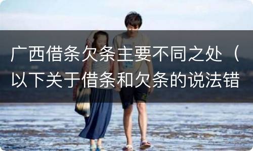 广西借条欠条主要不同之处（以下关于借条和欠条的说法错误的是）