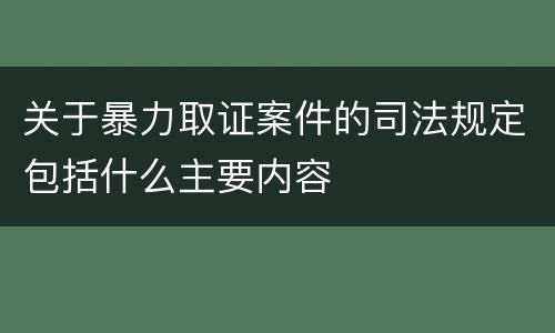 关于暴力取证案件的司法规定包括什么主要内容