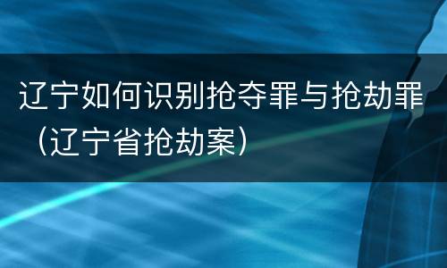 辽宁如何识别抢夺罪与抢劫罪（辽宁省抢劫案）