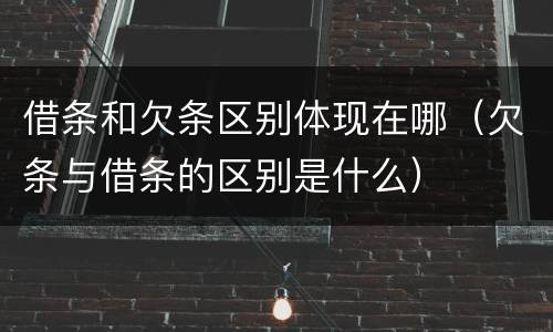 借条和欠条区别体现在哪（欠条与借条的区别是什么）