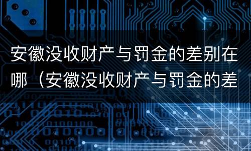 安徽没收财产与罚金的差别在哪（安徽没收财产与罚金的差别在哪里）