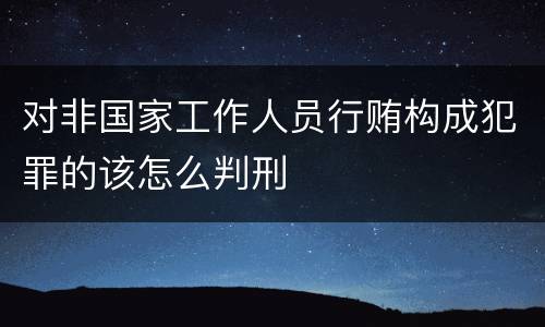 对非国家工作人员行贿构成犯罪的该怎么判刑