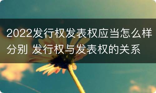 2022发行权发表权应当怎么样分别 发行权与发表权的关系