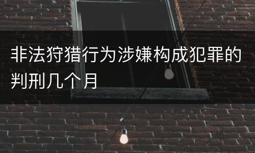 非法狩猎行为涉嫌构成犯罪的判刑几个月