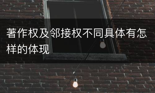 著作权及邻接权不同具体有怎样的体现