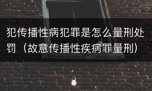 犯传播性病犯罪是怎么量刑处罚（故意传播性疾病罪量刑）