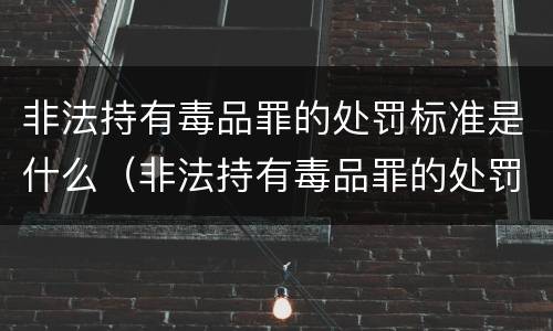 非法持有毒品罪的处罚标准是什么(非法持有毒品罪的处罚标准是什么呢)