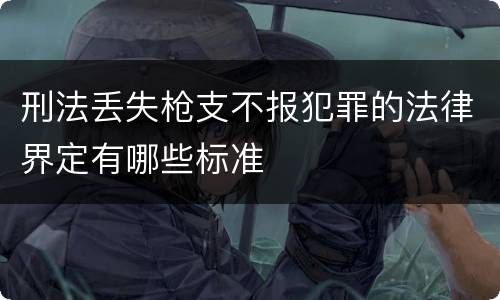 刑法丢失枪支不报犯罪的法律界定有哪些标准
