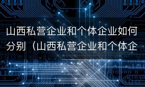 山西私营企业和个体企业如何分别（山西私营企业和个体企业如何分别交税）