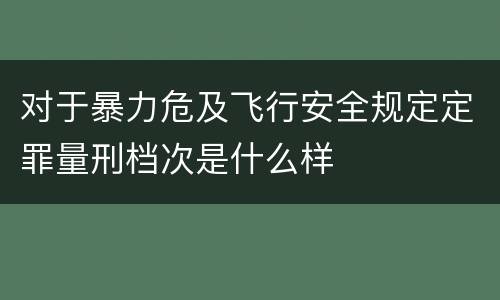 对于暴力危及飞行安全规定定罪量刑档次是什么样