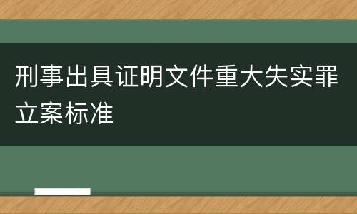 刑事出具证明文件重大失实罪立案标准