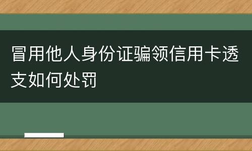 冒用他人身份证骗领信用卡透支如何处罚