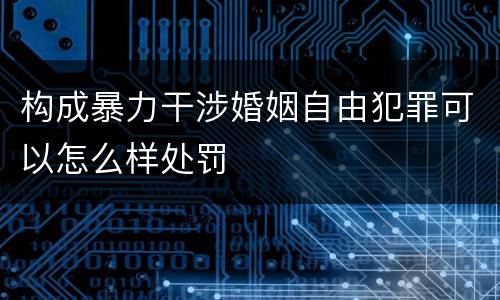构成暴力干涉婚姻自由犯罪可以怎么样处罚