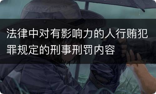 法律中对有影响力的人行贿犯罪规定的刑事刑罚内容