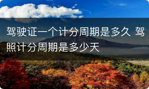 驾驶证一个计分周期是多久 驾照计分周期是多少天