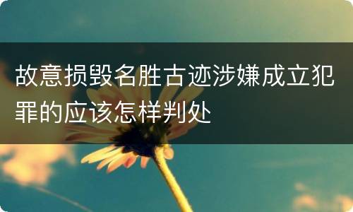 故意损毁名胜古迹涉嫌成立犯罪的应该怎样判处