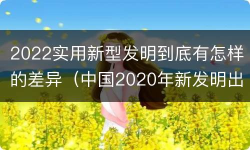 2022实用新型发明到底有怎样的差异（中国2020年新发明出的科技）