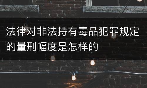 法律对非法持有毒品犯罪规定的量刑幅度是怎样的