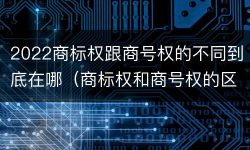 2022商标权跟商号权的不同到底在哪（商标权和商号权的区别）