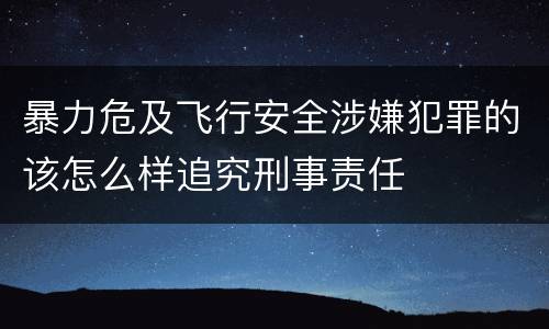 暴力危及飞行安全涉嫌犯罪的该怎么样追究刑事责任